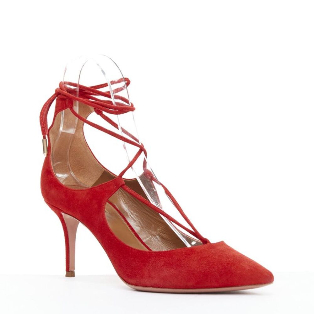 Aquazzura Suede Leather Mid Pumps - Picture 2 of 10